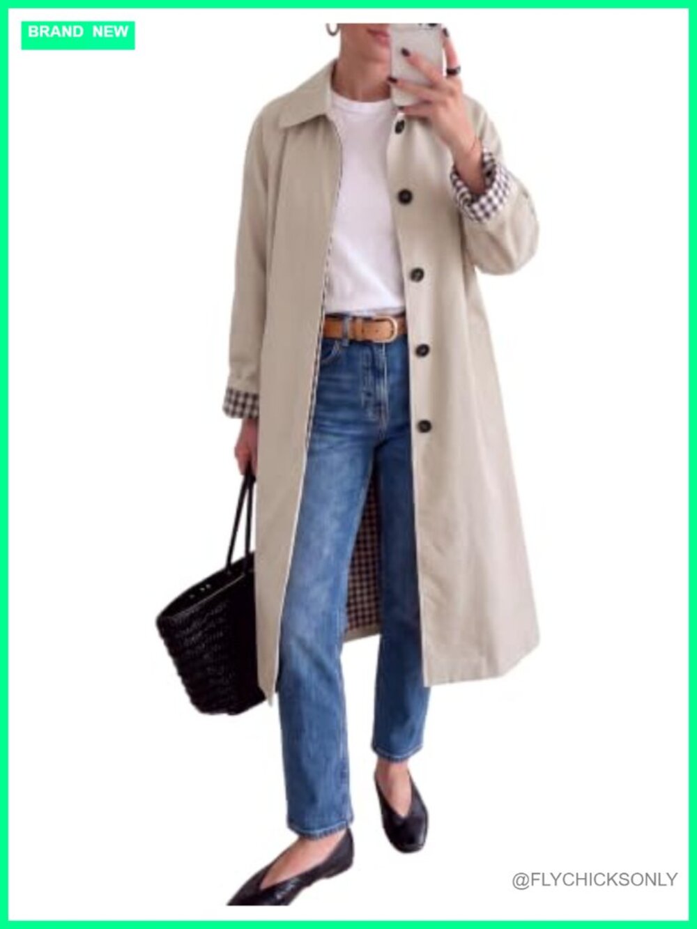 Women Trench Coat Single Breasted Lightweight Long Jacket Overcoat